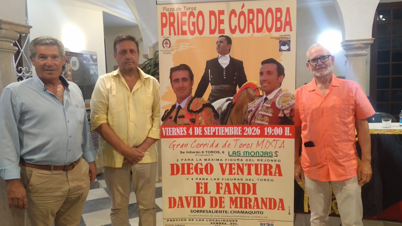 La empresa Toros y Espectáculos Hnos. Durán presenta el cartel de Priego de Córdoba