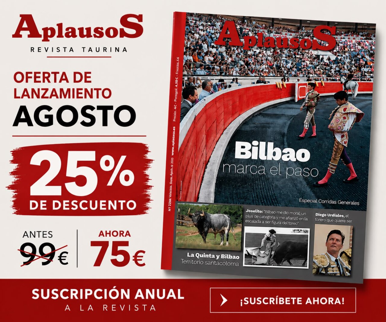 Aplausos te lo pone fácil: oferta de lanzamiento con un 25 % de descuento para un año de suscripción